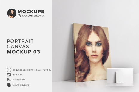 Portrait Canvas Ratio 3x4 Mockup 03