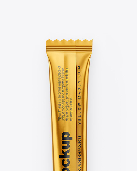 Matte Metallic Stick Sachet Mockup PSD #2