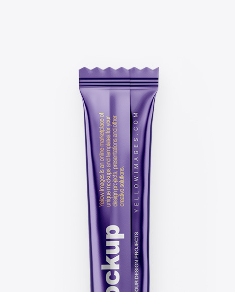 Matte Metallic Stick Sachet Mockup PSD #7