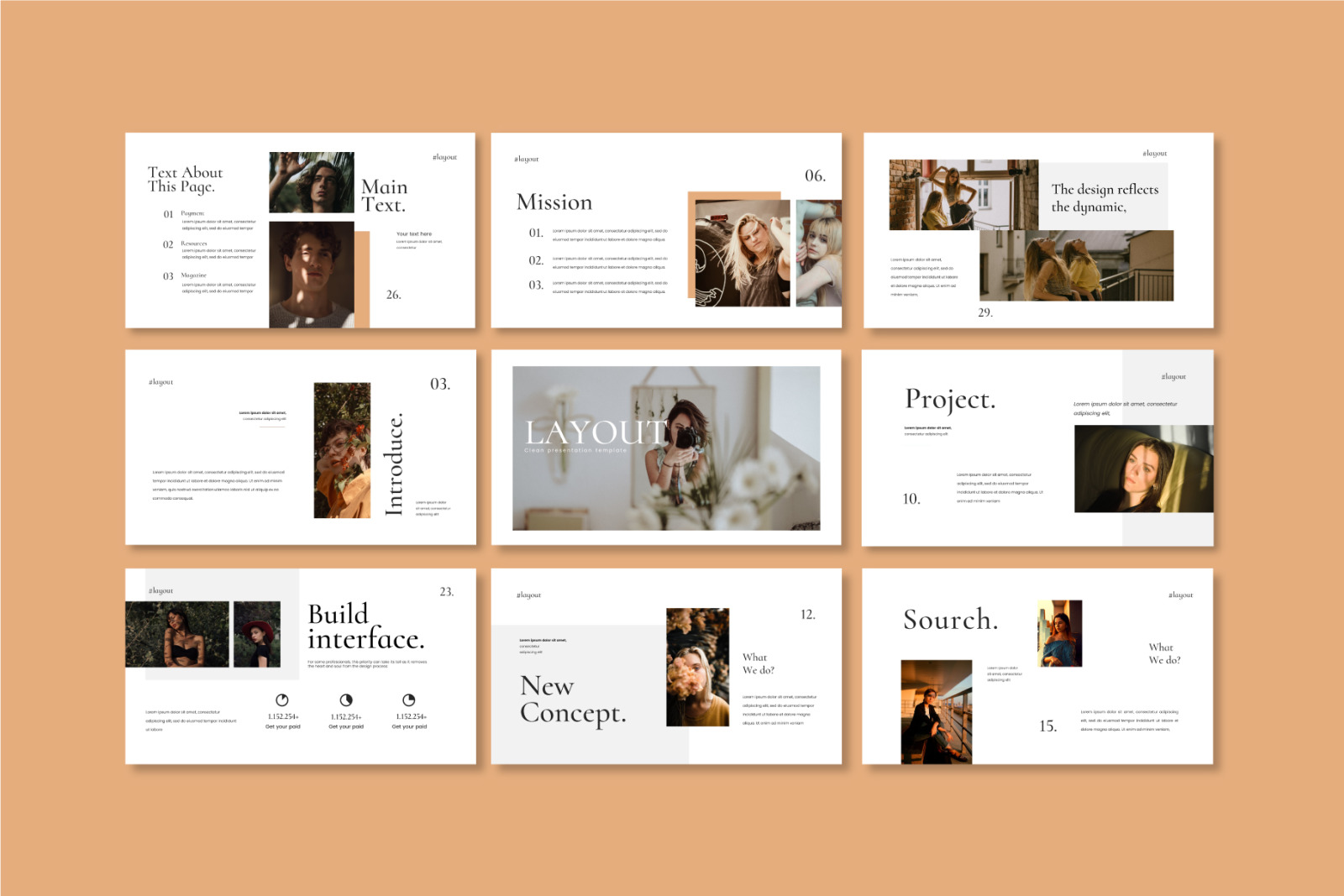 Layout Bundle Presentation Template on Yellow Images Creative Store