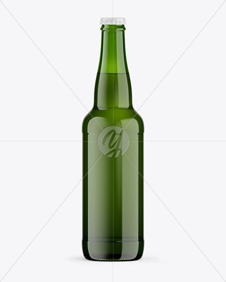Green Glass Lager Beer Bottle Mockup Green Glass Lager Beer Bottle Mockup