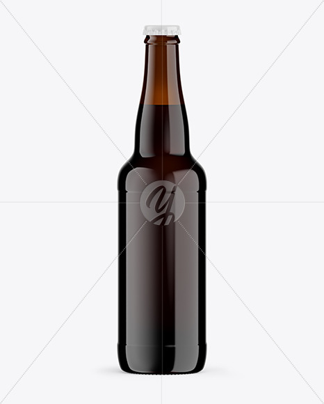 Amber Glass Dark Beer Bottle Mockup Amber Glass Dark Beer Bottle Mockup
