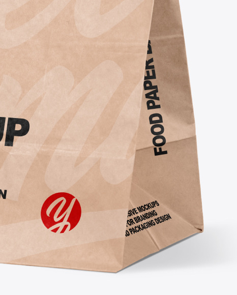 Download Kraft Paper Food Bag Mockup In Bag Sack Mockups On Yellow Images Object Mockups