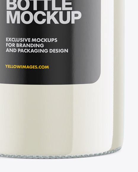 Milk Bottle Mockup   Half Side View PSD #1