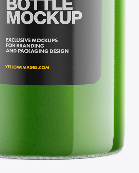 Green Smoothie Bottle Mockup   Half Side View PSD #1