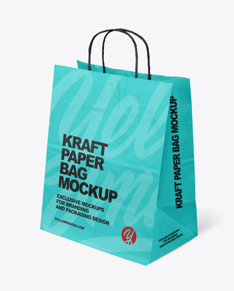 Download Kraft Paper Shopping Bag Mockup In Bag Sack Mockups On Yellow Images Object Mockups