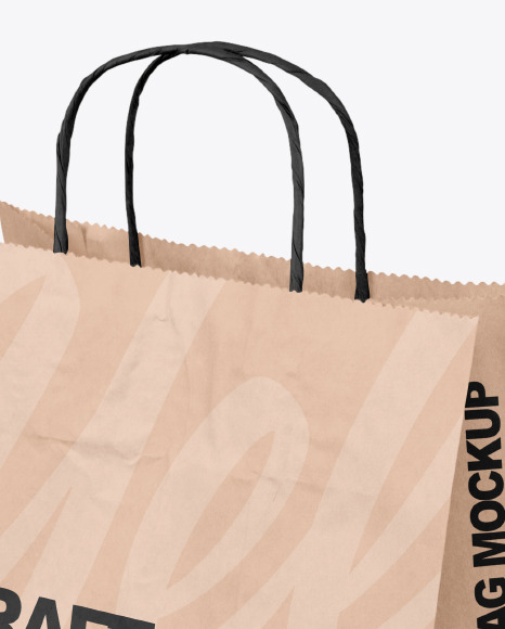 Kraft Paper Shopping Bag Mockup In Bag Sack Mockups On Yellow Images Object Mockups