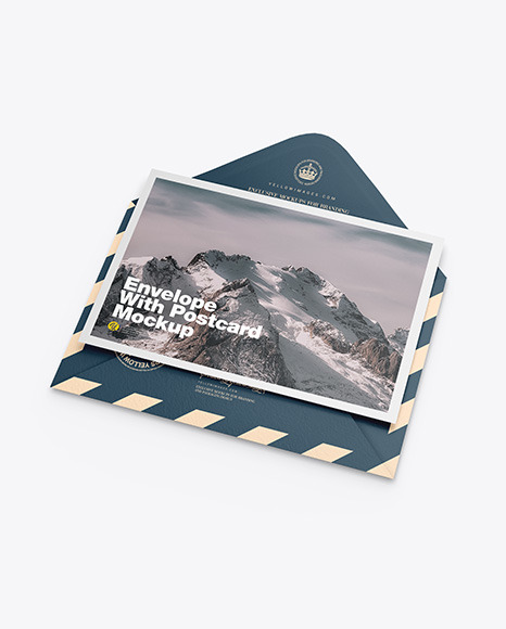 Textured Envelope w  Postcard Mockup PSD #2