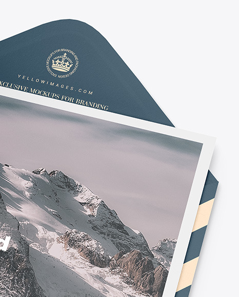 Textured Envelope w  Postcard Mockup PSD #6