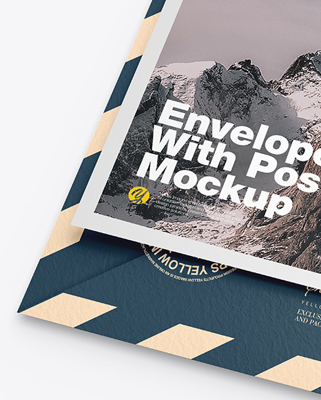 Textured Envelope w  Postcard Mockup PSD #7