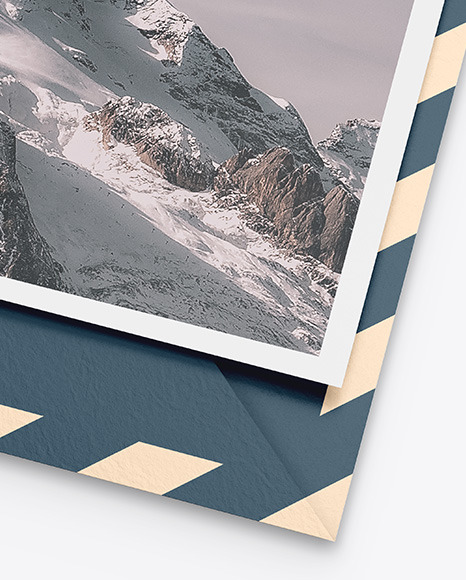 Textured Envelope w  Postcard Mockup PSD #5