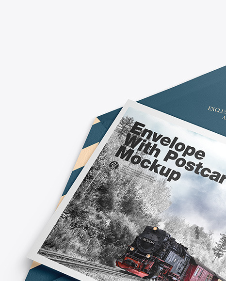 Textured Envelope w  Postcard Mockup PSD #1