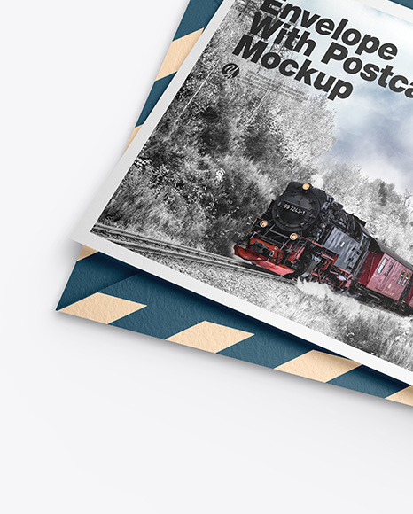 Textured Envelope w  Postcard Mockup PSD #7