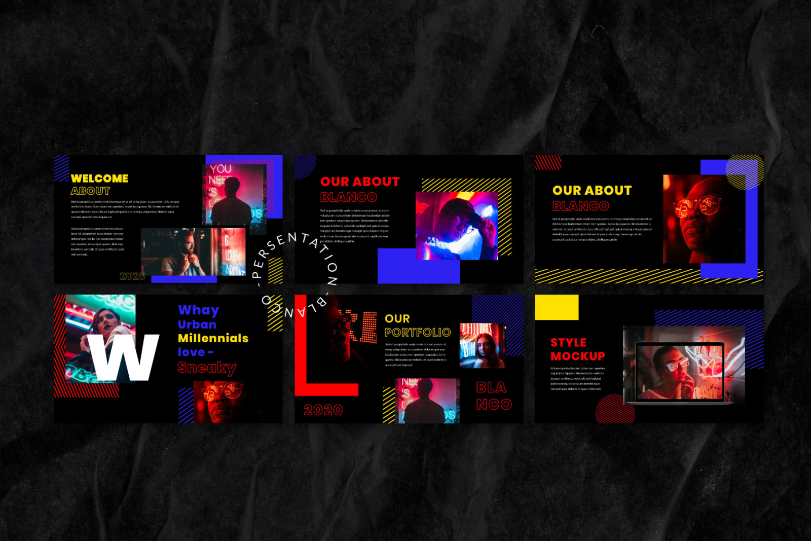 Blanco Bundle Presentation Template In Presentation Templates On Yellow 