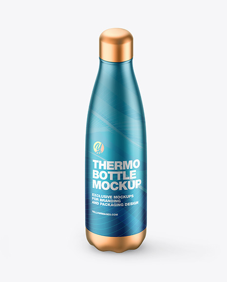 Metallic Thermo Bottle Mockup