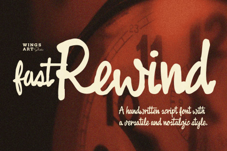 Fast Rewind: Retro Brush Script Font