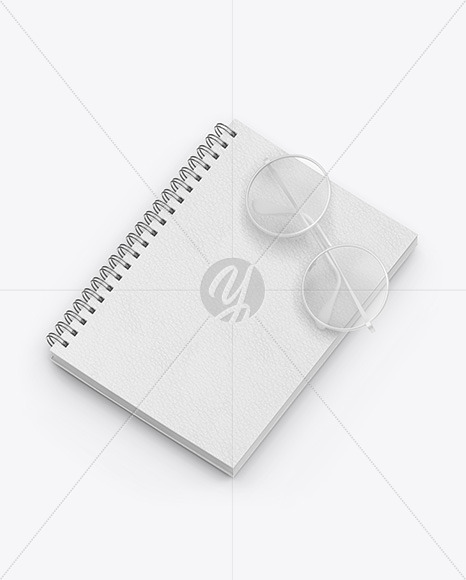 Download Leather Notebook With Sunglasses Mockup In Stationery Mockups On Yellow Images Object Mockups