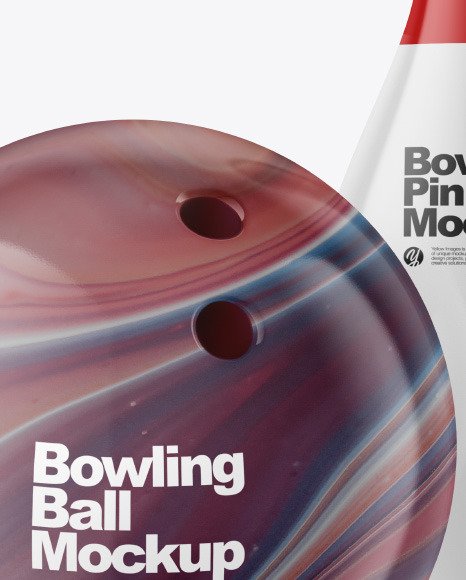 Glossy Bowling Ball w  Bowling Pin Mockup PSD #1