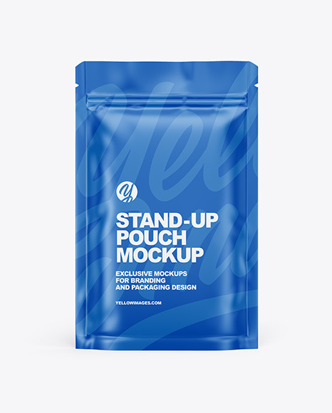 Matte Stand Up Pouch Mockup In Pouch Mockups On Yellow Images Object Mockups