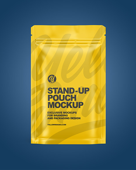 Download Matte Stand Up Pouch Mockup In Pouch Mockups On Yellow Images Object Mockups