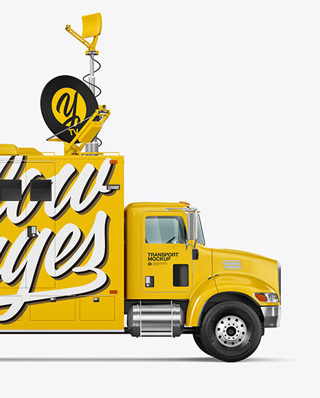 TV Truck Mockup - Side View