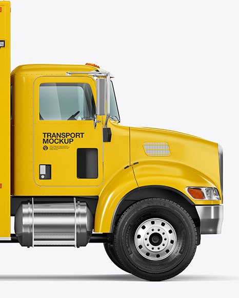 TV Truck Mockup   Side View PSD #5