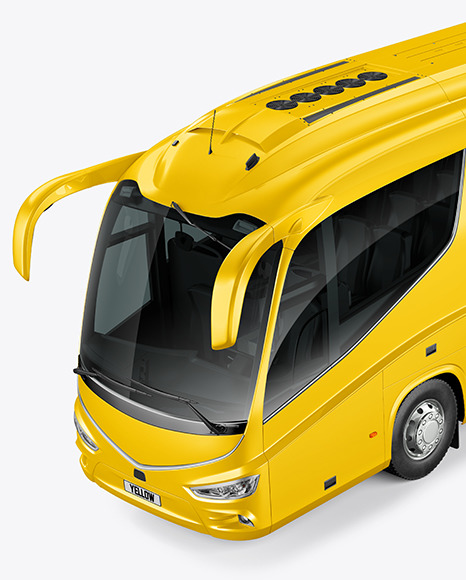 Bus Mockup - Half Side View (High-Angle Shot)