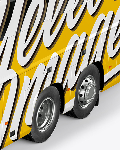 Bus Mockup   Half Side View (High Angle Shot) PSD #1