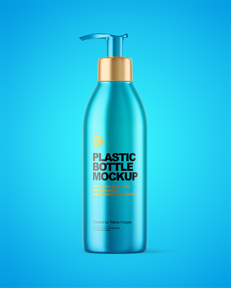 Metallic Bottle with Pump Mockup PSD #2