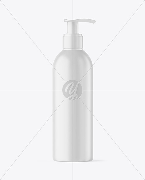 Matte Cosmetic Bottle with Pump Mockup Matte Cosmetic Bottle with Pump Mockup