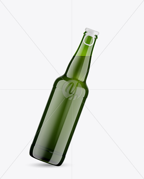 Green Glass Lager Beer Bottle Mockup Green Glass Lager Beer Bottle Mockup