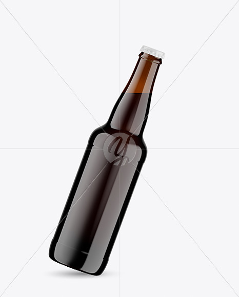 Amber Glass Dark Beer Bottle Mockup Amber Glass Dark Beer Bottle Mockup