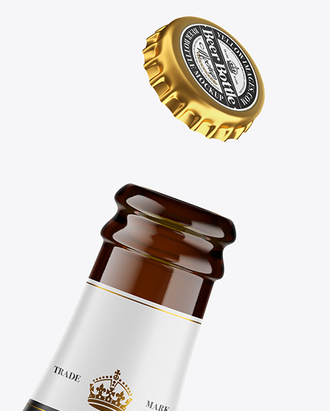 Amber Glass Dark Beer Bottle Mockup In Bottle Mockups On Yellow Images Object Mockups