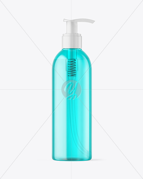 Color Plastic Cosmetic Bottle with Pump Mockup Color Plastic Cosmetic Bottle with Pump Mockup