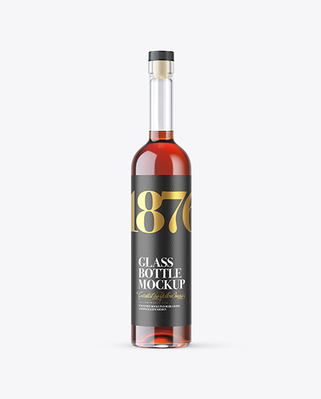 Clear Glass Cognac Bottle Mockup PSD #2