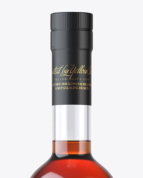 Clear Glass Cognac Bottle Mockup PSD #7