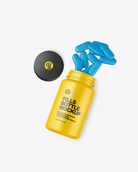 Matte Bottle w  Pills Mockup PSD #2