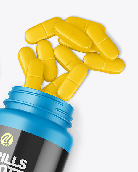 Matte Bottle w  Pills Mockup PSD #1
