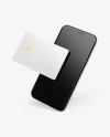 Apple iPhone 11 Pro w/ Credit Card Mockup