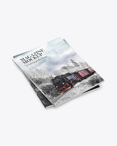 Two Matte A4 Magazines Mockup