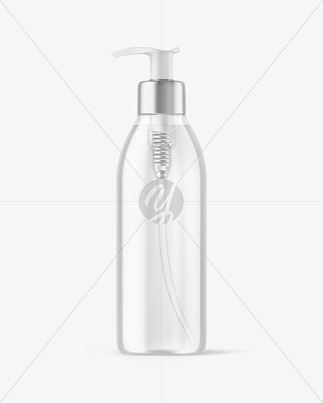 Free Clear Cosmetic Bottle with Pump Mockup