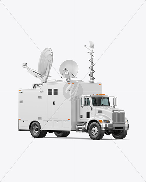 New Free Mockups – TV Truck Mockup – Half Side View – Download Now