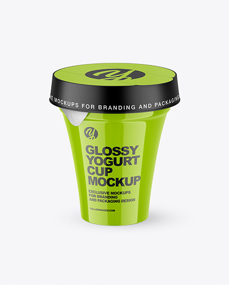 Glossy Yogurt Cup Mockup PSD #2