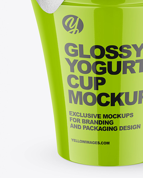 Glossy Yogurt Cup Mockup PSD #4