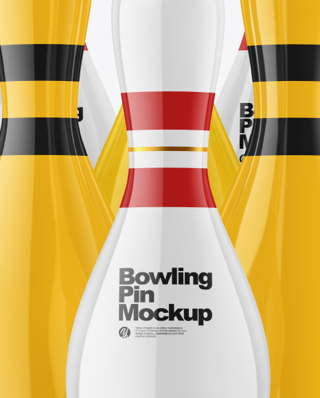 Glossy Bowling Pins Mockup PSD #1