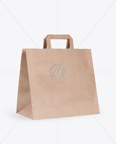 Download Kraft Paper Shopping Bag Mockup In Bag Sack Mockups On Yellow Images Object Mockups