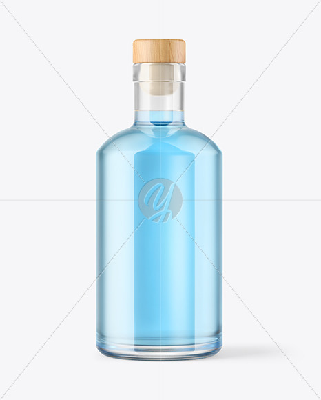 Gin Bottle with Wooden Cap Mockup