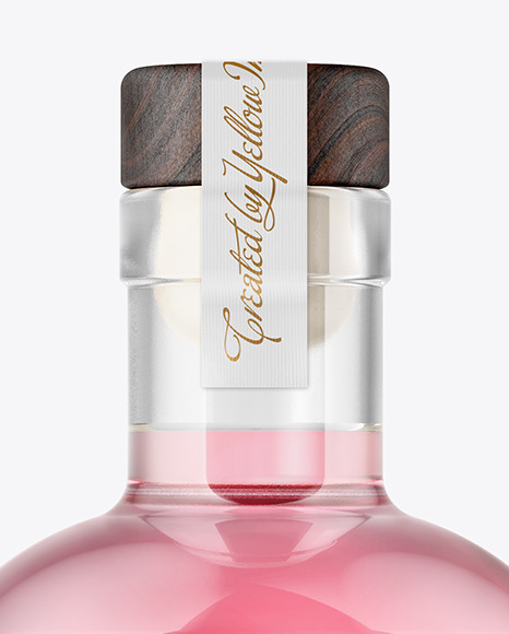 Gin Bottle with Wooden Cap Mockup