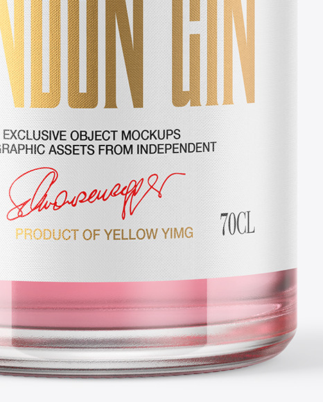 Gin Bottle with Wooden Cap Mockup