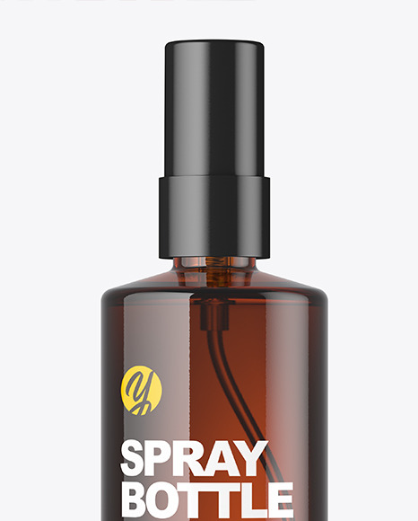 Amber Glass Spray Bottle Mockup PSD #4